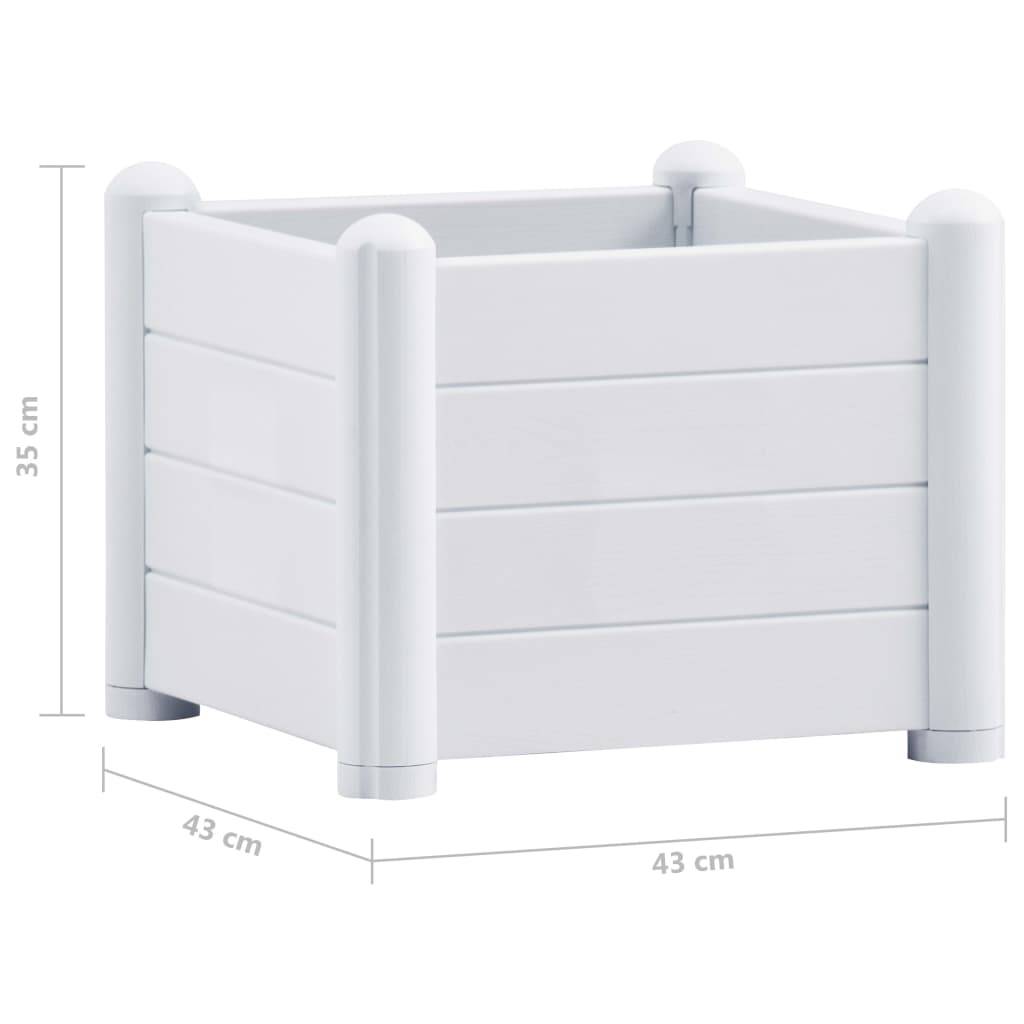 Helloshop26 - Jardinière lit surélevé plantes fleurs jardin PP 43 x 43 cm blanc - Imagen 4