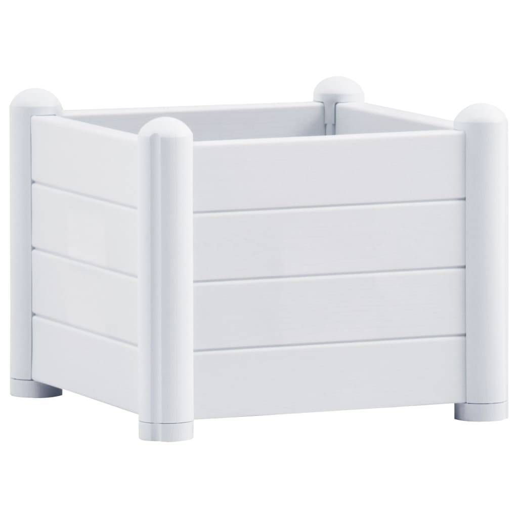 Helloshop26 - Jardinière lit surélevé plantes fleurs jardin PP 43 x 43 cm blanc - Imagen 1