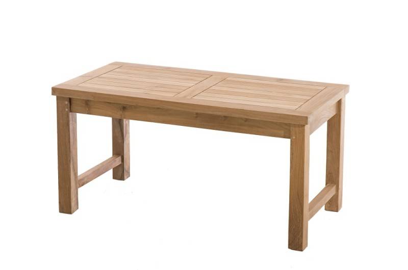 Macabane - FUN - Table basse de jardin rectangulaire 90x45cm en bois Teck - Imagen 1