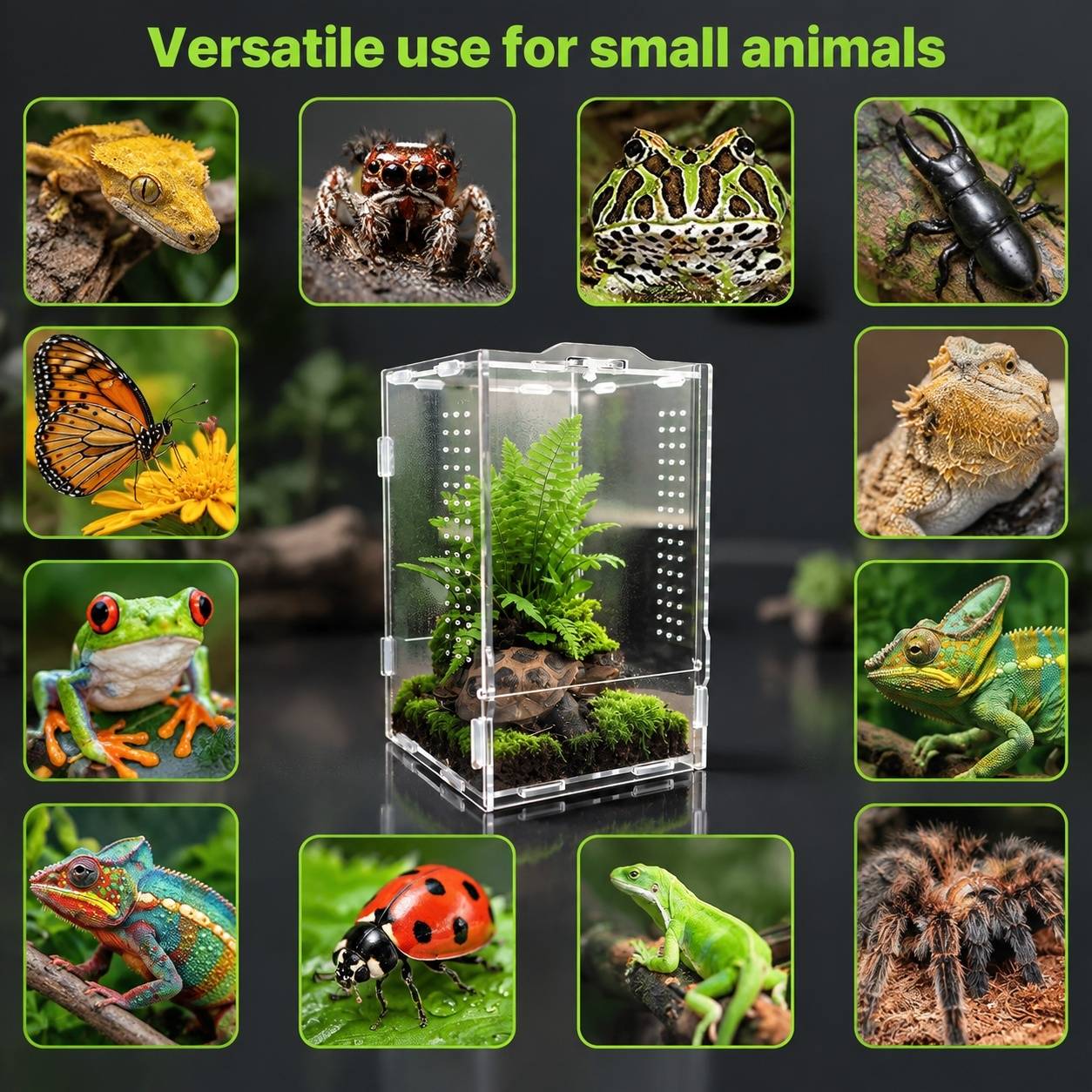 Terrarium Portable Acrylique Vue Panoramique 360° ventilation optimale pour reptiles escargots - Image 6
