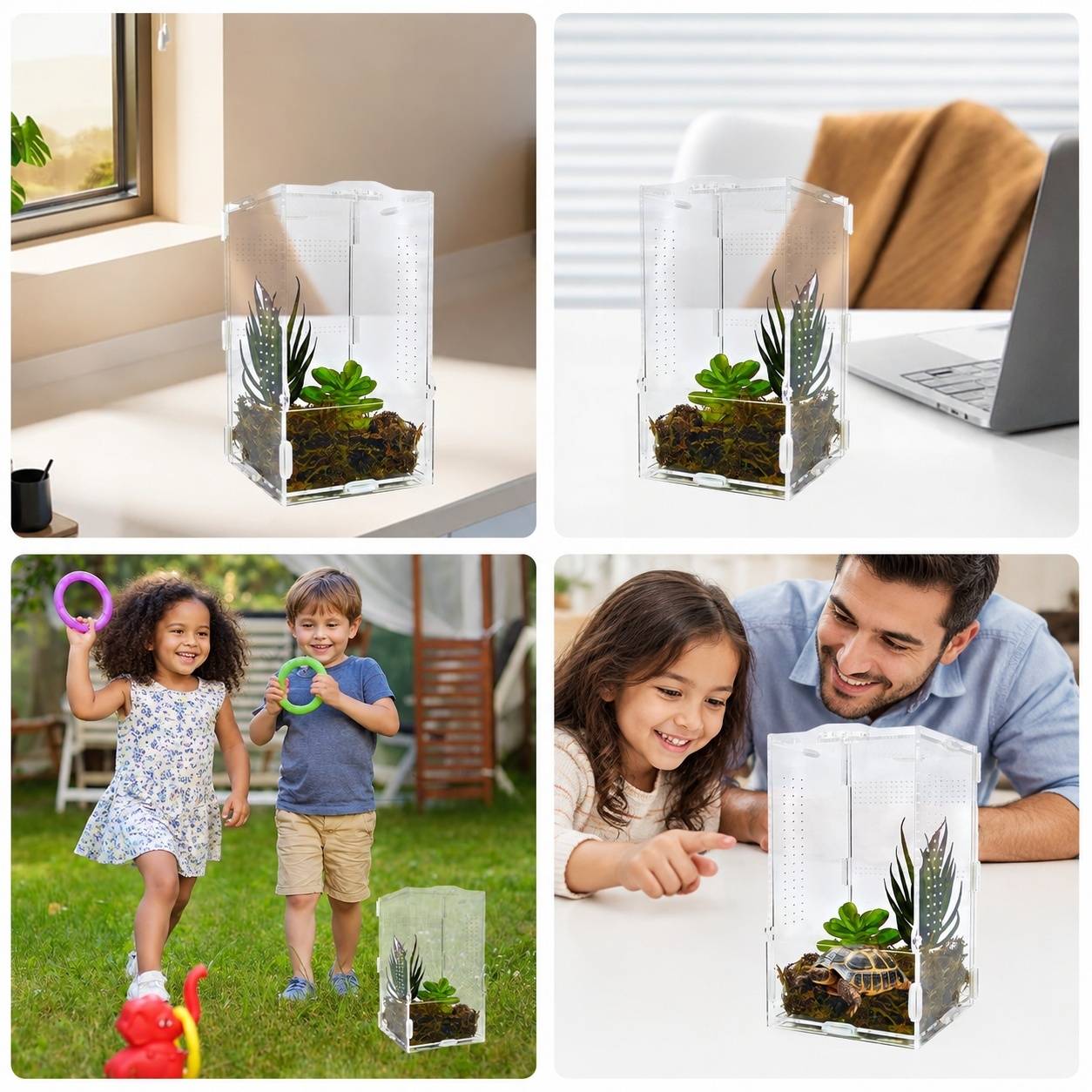 Terrarium Portable Acrylique Vue Panoramique 360° ventilation optimale pour reptiles escargots - Image 7