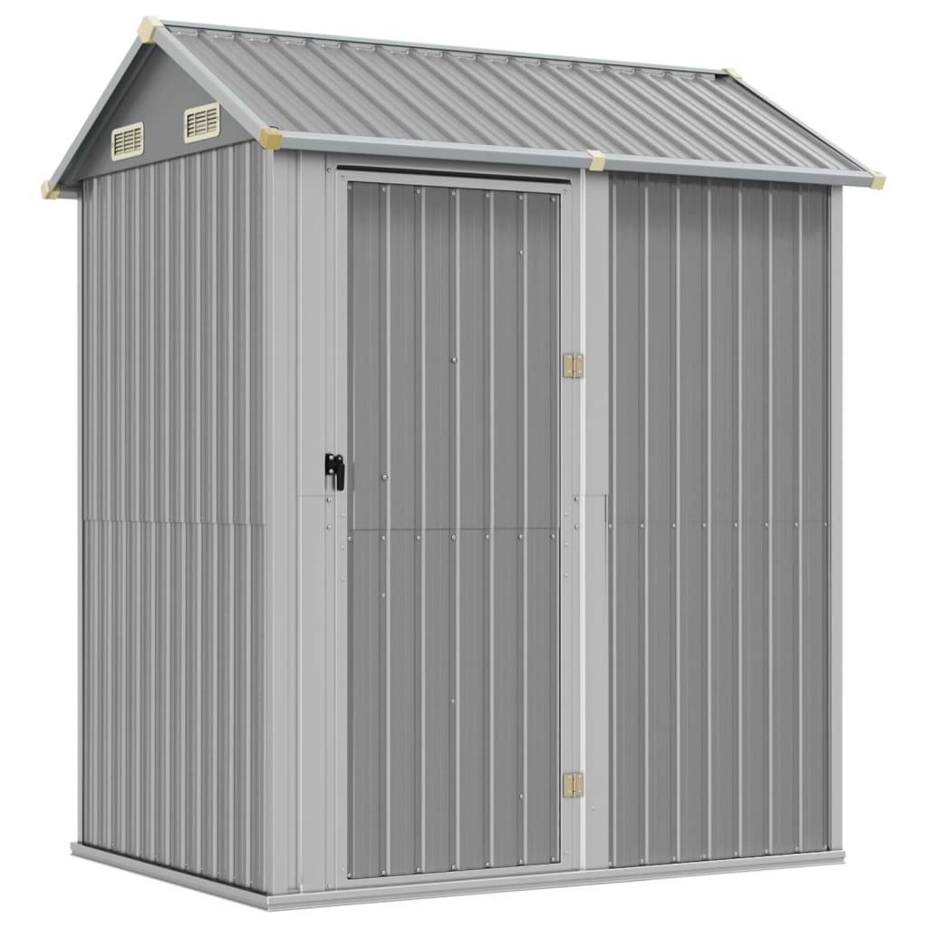 Helloshop26 - Abri de jardin cabane cabanon maison de stockage remise extérieur hangar outils robuste clair 192 x 152,5 x 237 cm acier galvanisé gris - Imagen 1