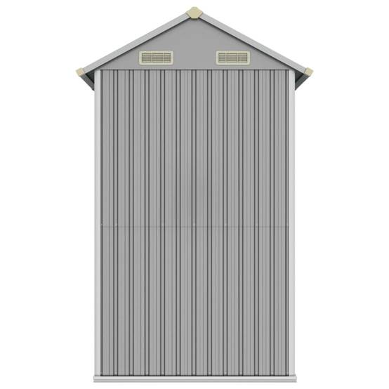 Helloshop26 - Abri de jardin cabane cabanon maison de stockage remise extérieur hangar outils robuste clair 192 x 152,5 x 237 cm acier galvanisé gris - Imagen 4