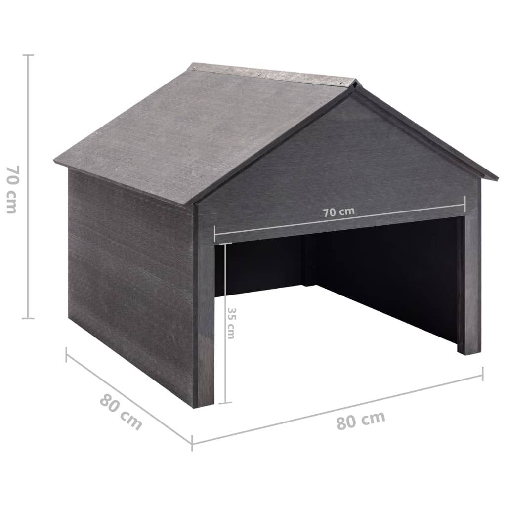PANGIVO - Garage pour tondeuse à gazon WPC gris 80 x 80 x 70 cm - PANGIVO - Image 6