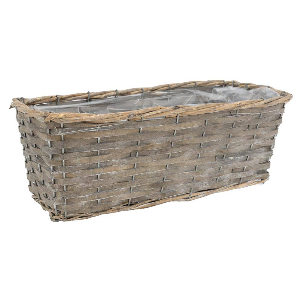 Aubry Gaspard - Jardinière en osier et bois 35 x 14 x 13 cm - Imagen 2