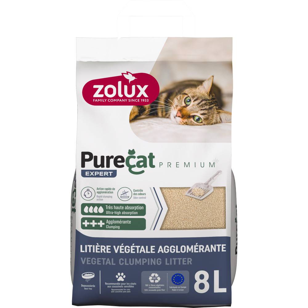 Zolux - Litière végétale agglomérante premium 8 litres pour chat - Image 2