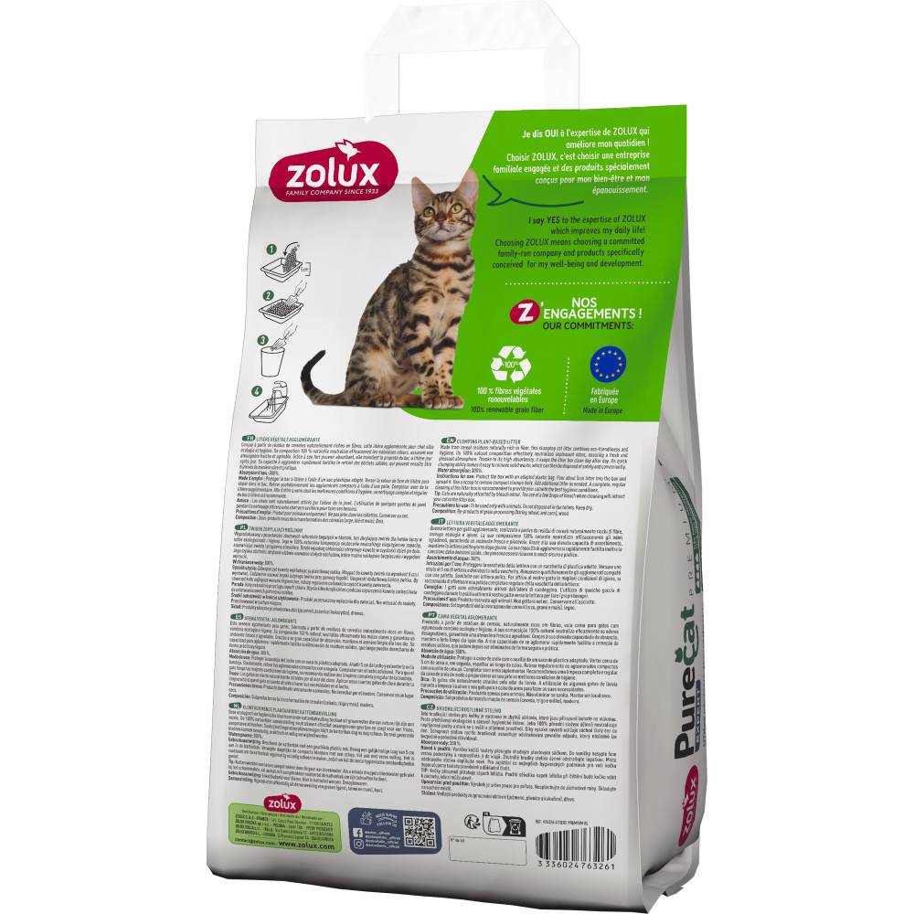 Zolux - Litière végétale agglomérante premium 8 litres pour chat - Image 3