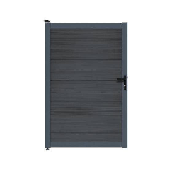 Kit Portillon Composite CRUZ Ardoise - Hauteur : 183cm - Largeur max : 120 cm - Largeur ajustable - Compatible clôture CRUZ - Image 2