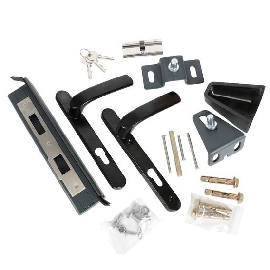 Kit Portillon Composite CRUZ Ardoise - Hauteur : 183cm - Largeur max : 120 cm - Largeur ajustable - Compatible clôture CRUZ - Image 7
