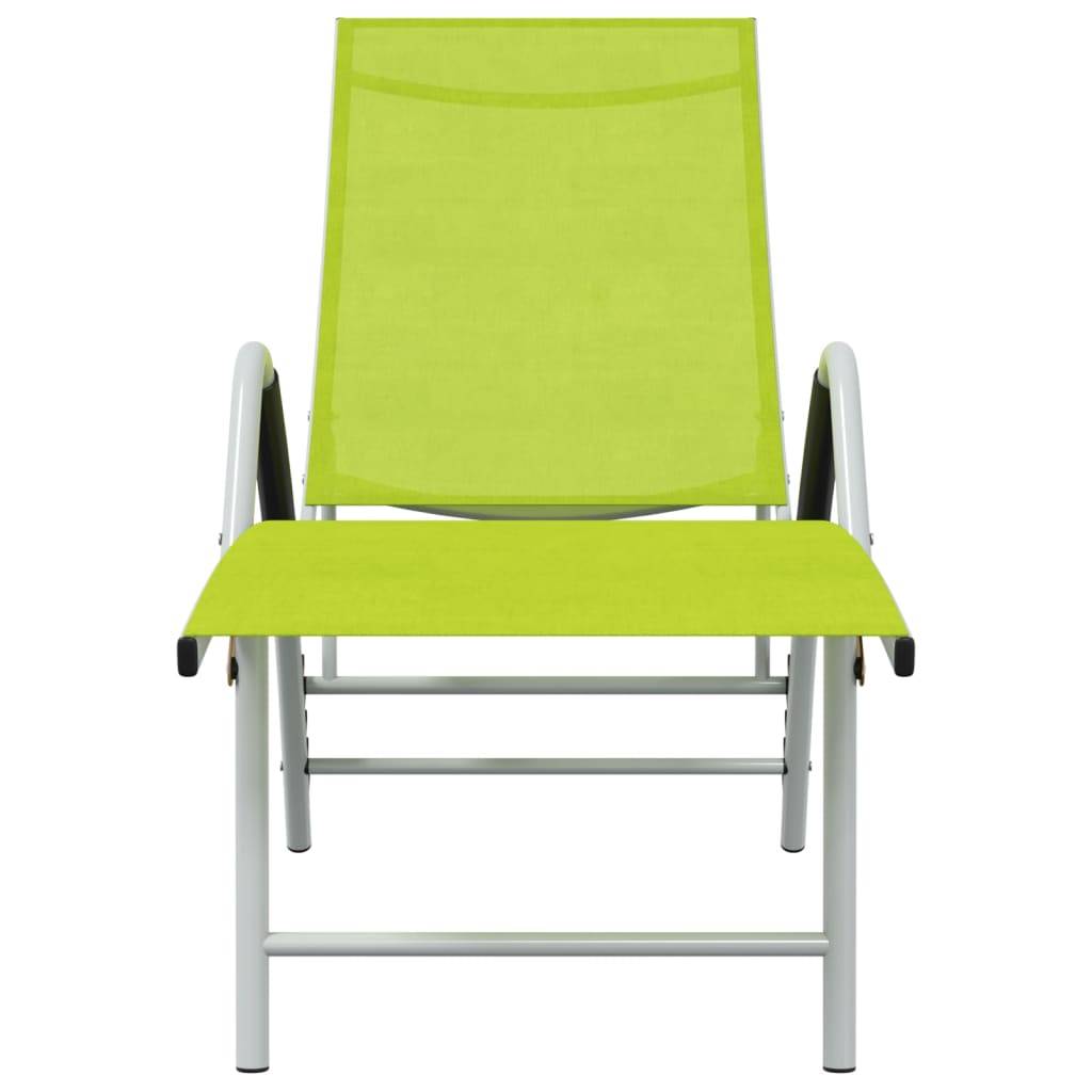 Helloshop26 - Transat chaise longue bain de soleil lit de jardin terrasse meuble d'extérieur textilène et aluminium vert - Imagen 2