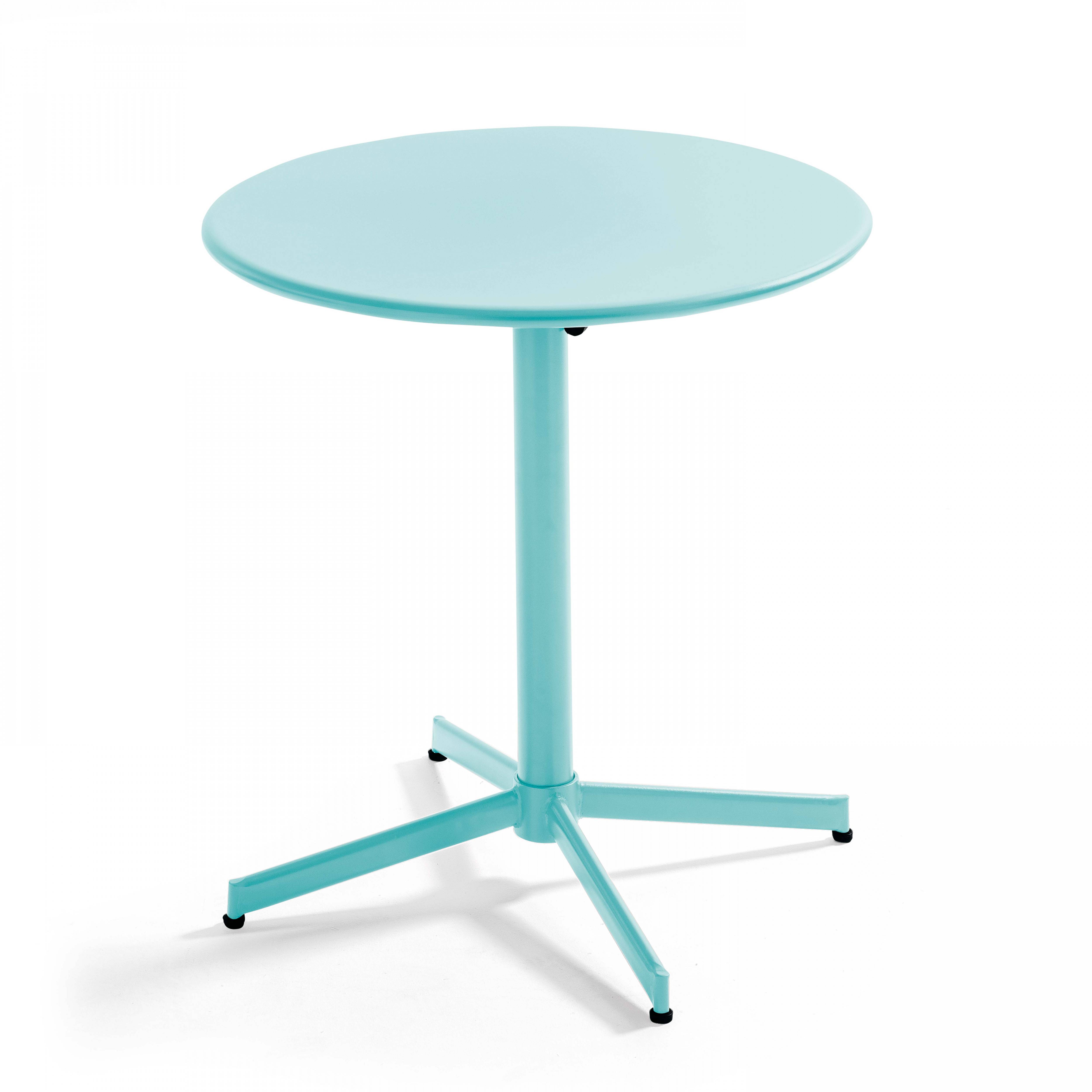 Oviala - Ensemble table de jardin et 2 fauteuils métal turquoise Palavas - Oviala - Imagen 6