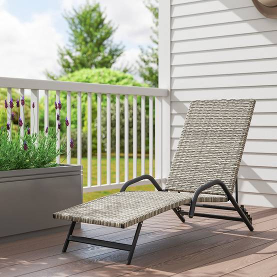 Bain de soleil résine tressée marron 156 x 62 x 96 cm - PANGIVO - Image 10