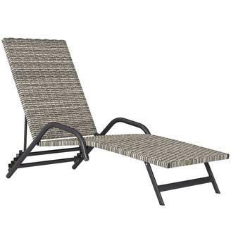 Bain de soleil résine tressée marron 156 x 62 x 96 cm - PANGIVO