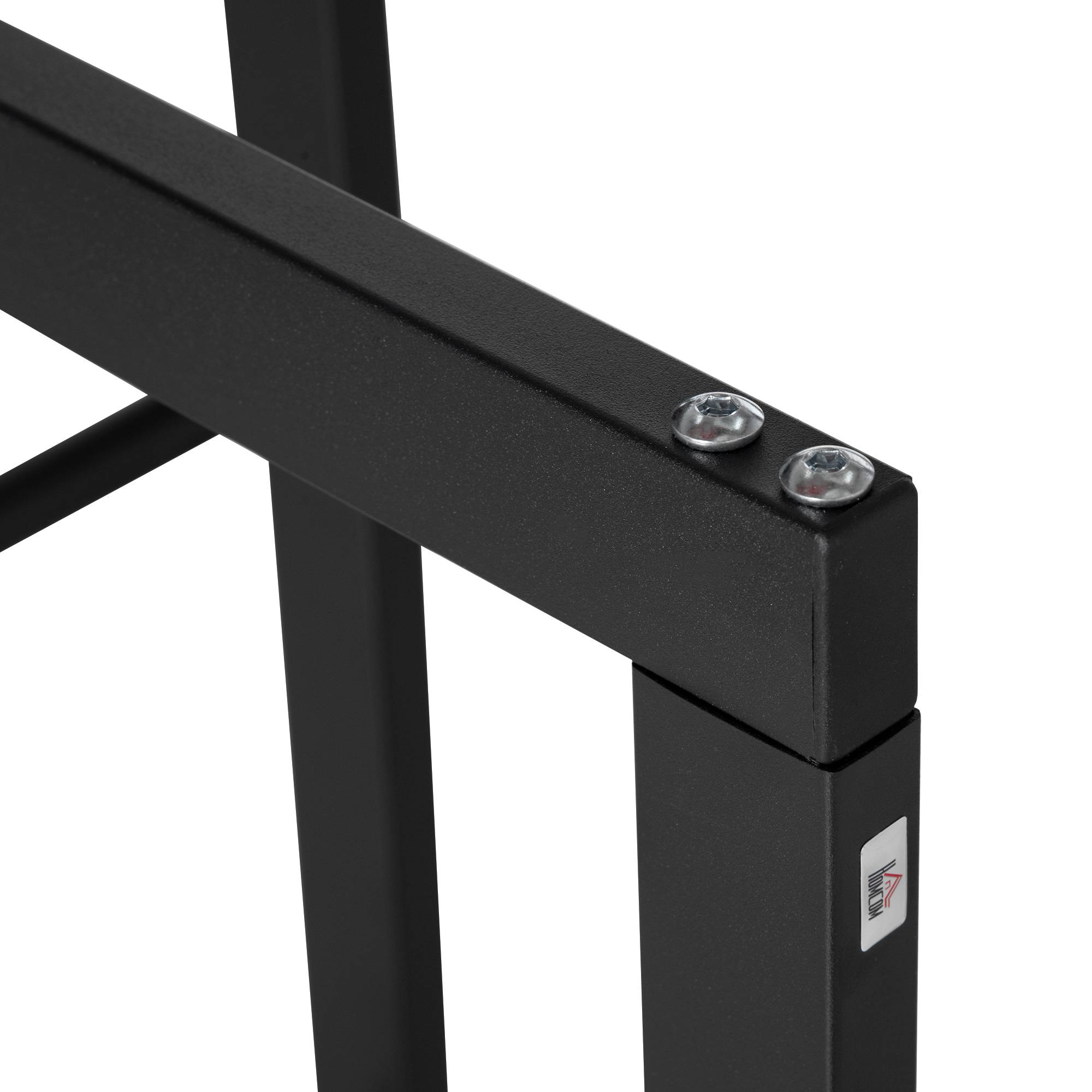 ComfortXL - Porte-bûches en métal noir 40 x 25 x 100 cm pour cheminée terrasse jardin extérieur rangement jusqu’à 100 kg - Image 7