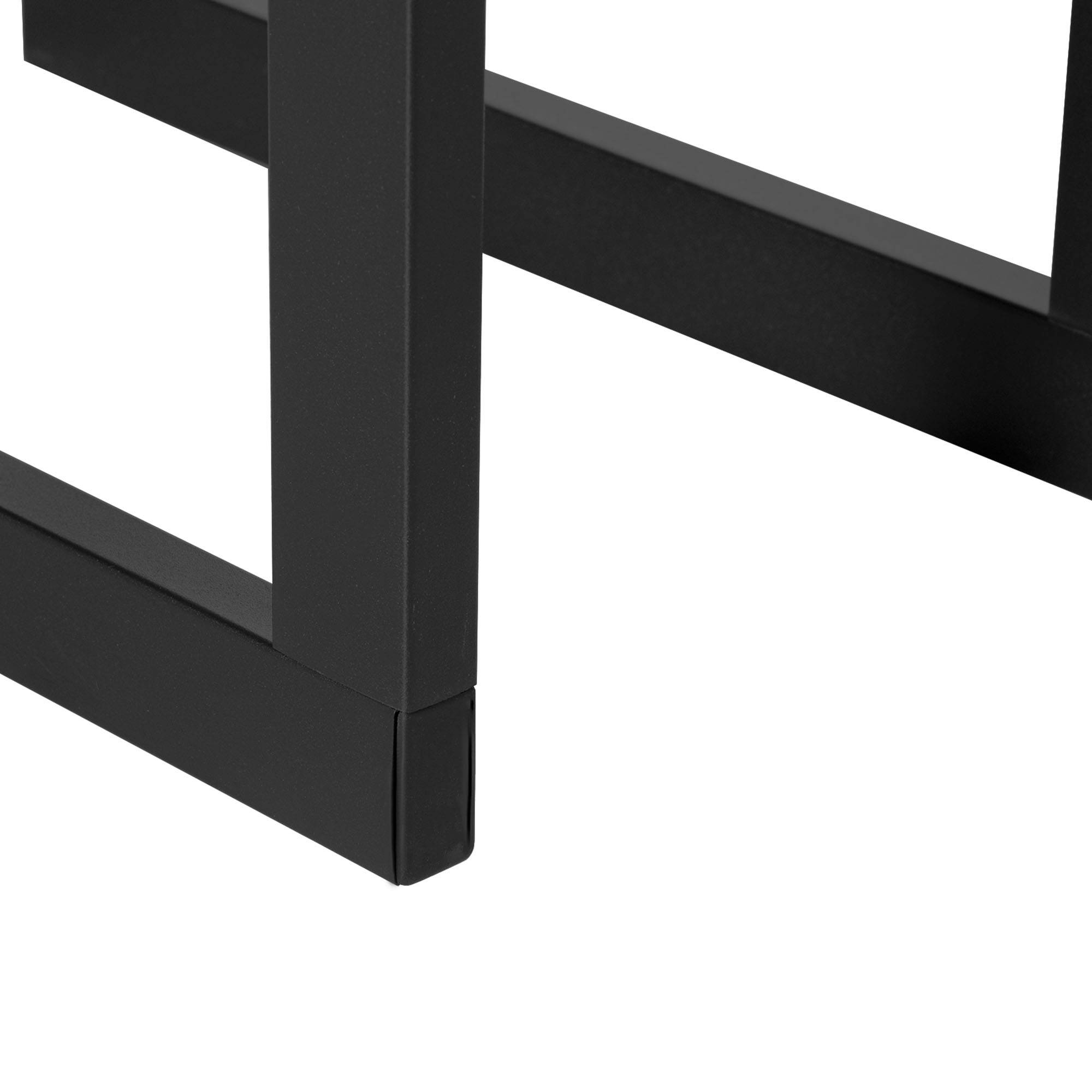 ComfortXL - Porte-bûches en métal noir 40 x 25 x 100 cm pour cheminée terrasse jardin extérieur rangement jusqu’à 100 kg - Image 9
