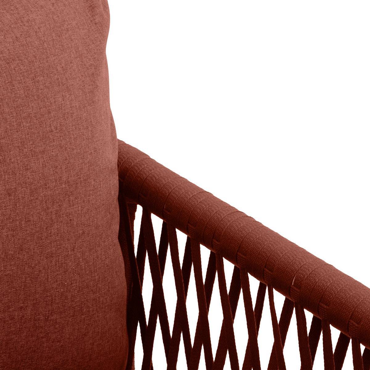 Hesperide - Fauteuil de salon de jardin "Oriengo" brique & blanc en aluminium traité époxy Hespéride - Imagen 3