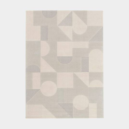 Decoweb - Tapis intérieur géométrique - Bauhaus - Gris et beige naturel - 160 x 230 cm - Decoweb - Imagen 1