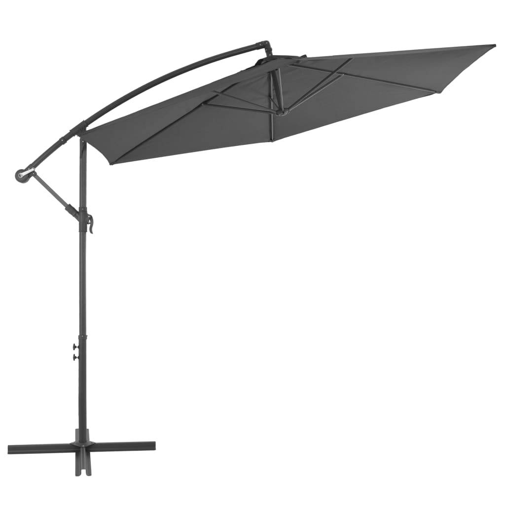Helloshop26 - Parasol meuble de jardin en porte-à-faux avec poteau aluminium 300 cm anthracite - Imagen 2