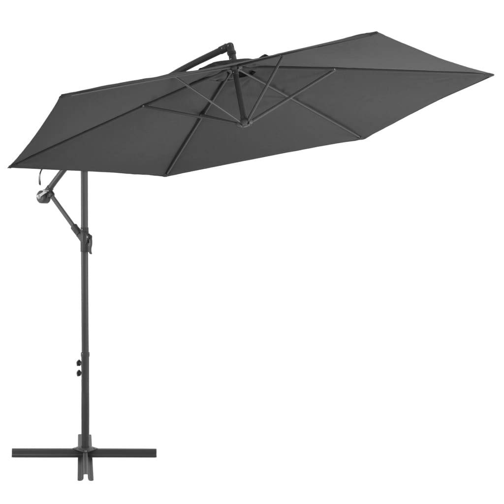 Helloshop26 - Parasol meuble de jardin en porte-à-faux avec poteau aluminium 300 cm anthracite - Imagen 1