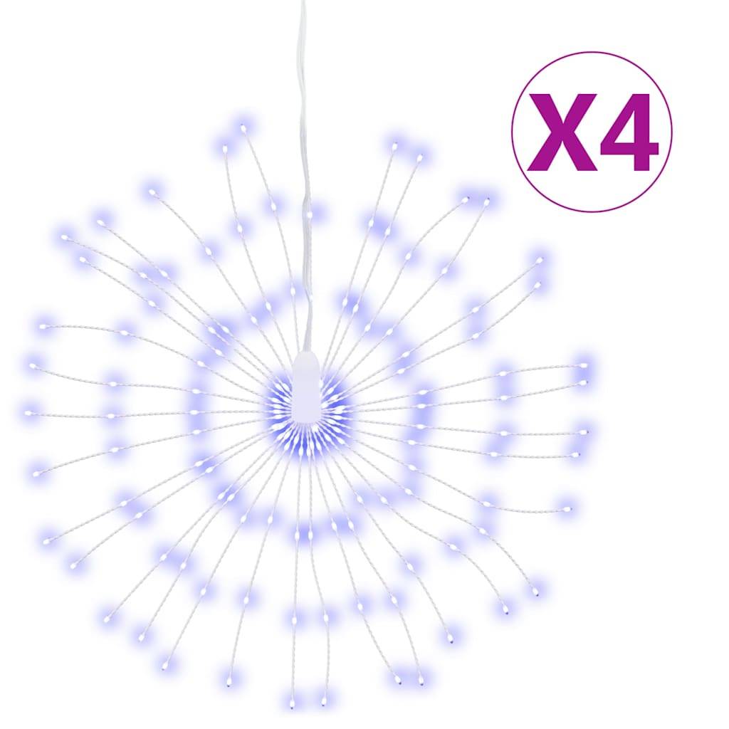 Lot de 4 Étoiles Feu d'Artifice 560 LED Cuivre Déco Noël Bleu 17 cm – ComfortXL Outdoor Living - Image 2