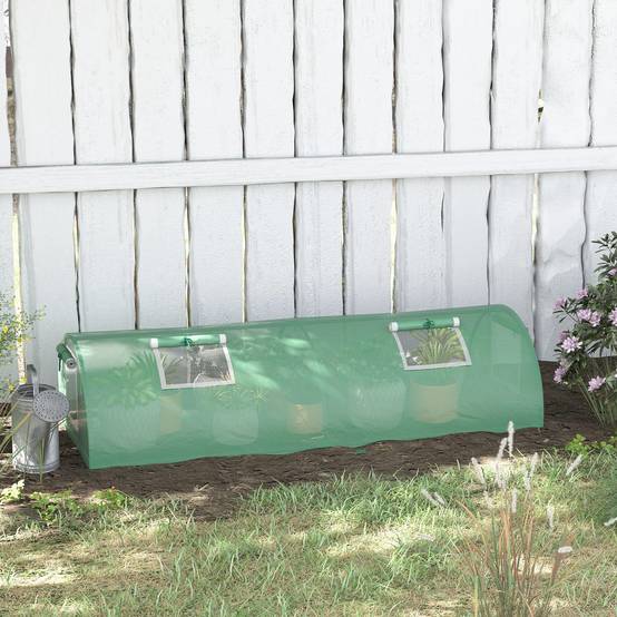Serre Châssis de Jardin Acier et Bâche PE Anti-UV avec 4 Fenêtres pour Potager 200x80x45 cm Vert - ComfortXL Outdoor Living - Image 3