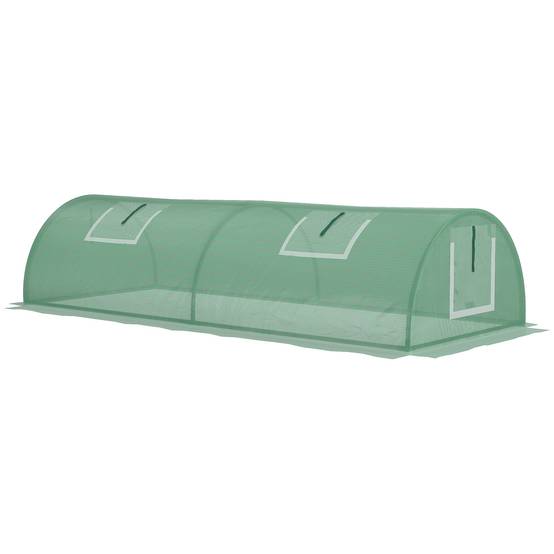 Serre Châssis de Jardin Acier et Bâche PE Anti-UV avec 4 Fenêtres pour Potager 200x80x45 cm Vert - ComfortXL Outdoor Living - Image 2