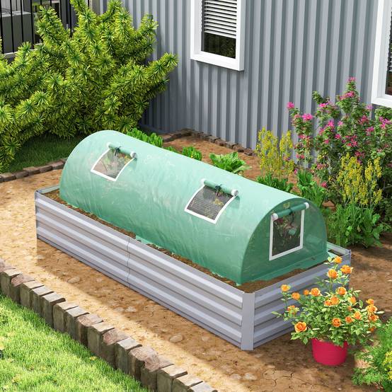 Serre Châssis de Jardin Acier et Bâche PE Anti-UV avec 4 Fenêtres pour Potager 200x80x45 cm Vert - ComfortXL Outdoor Living - Image 10