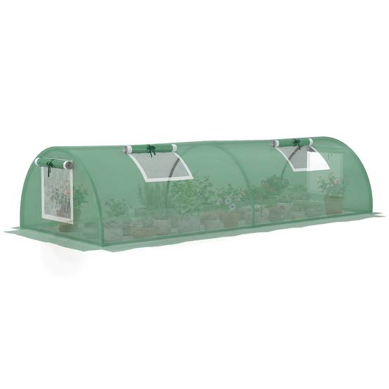 Serre Châssis de Jardin Acier et Bâche PE Anti-UV avec 4 Fenêtres pour Potager 200x80x45 cm Vert - ComfortXL Outdoor Living - Image 1