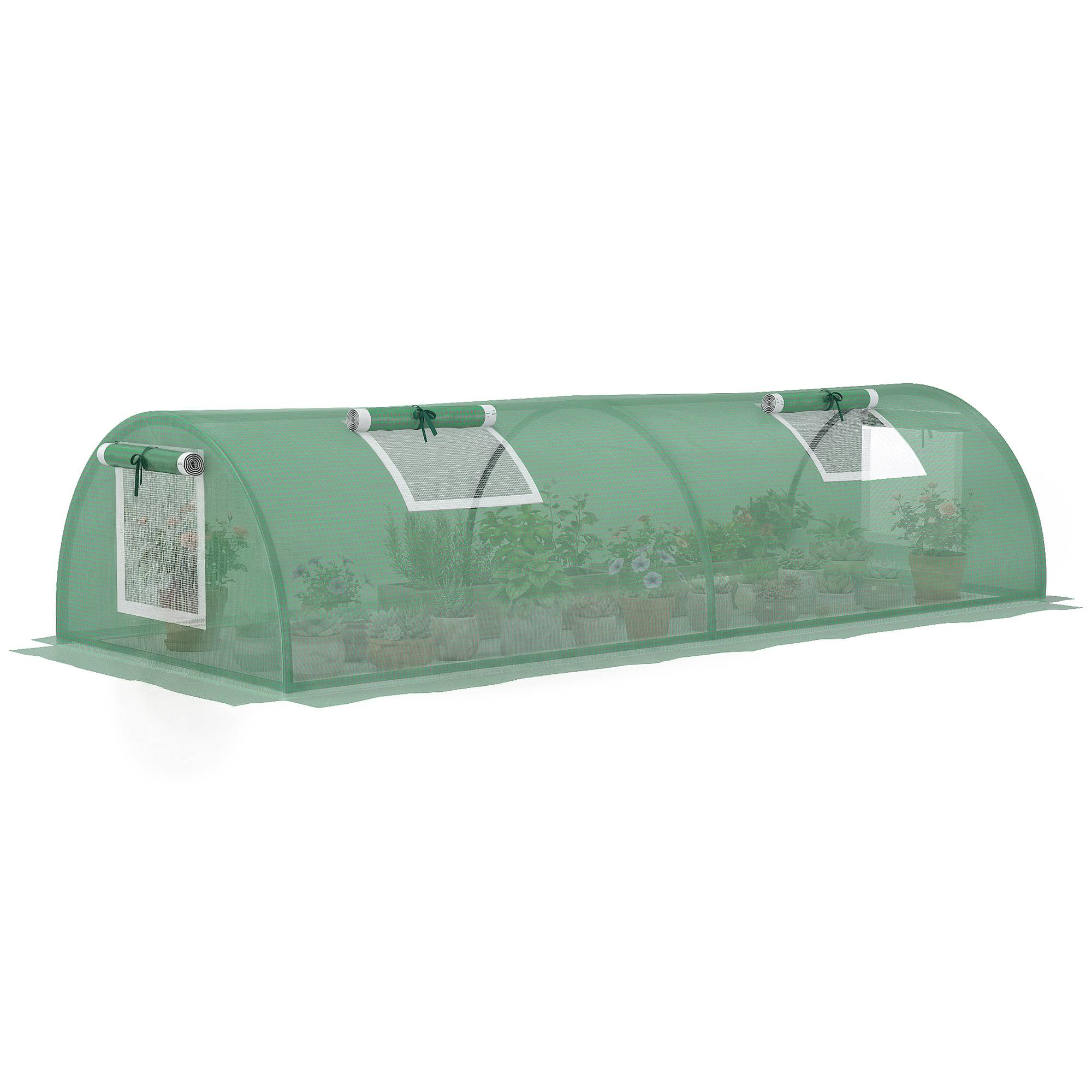 Serre Châssis de Jardin Acier et Bâche PE Anti-UV avec 4 Fenêtres pour Potager 200x80x45 cm Vert - ComfortXL Outdoor Living - Image 1