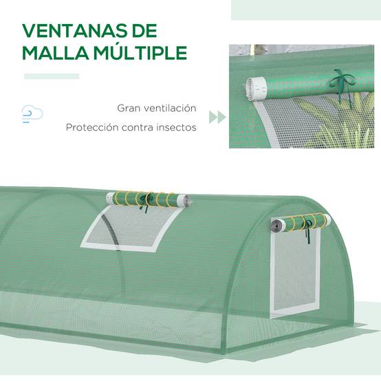 Serre Châssis de Jardin Acier et Bâche PE Anti-UV avec 4 Fenêtres pour Potager 200x80x45 cm Vert - ComfortXL Outdoor Living - Image 7