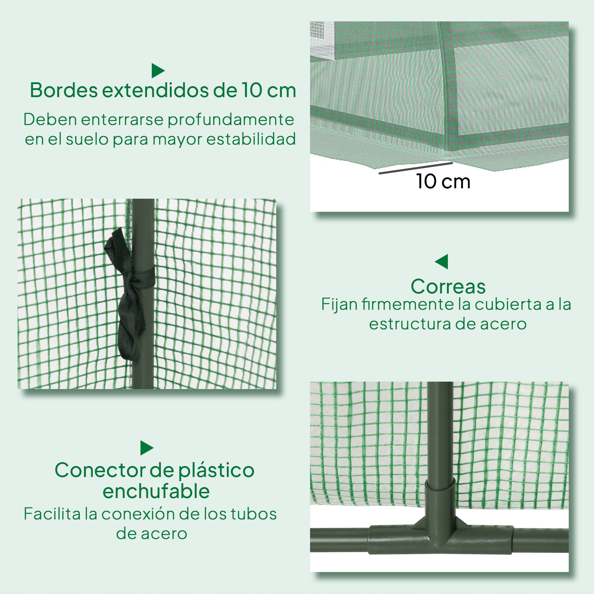 Serre Châssis de Jardin Acier et Bâche PE Anti-UV avec 4 Fenêtres pour Potager 200x80x45 cm Vert - ComfortXL Outdoor Living - Image 8