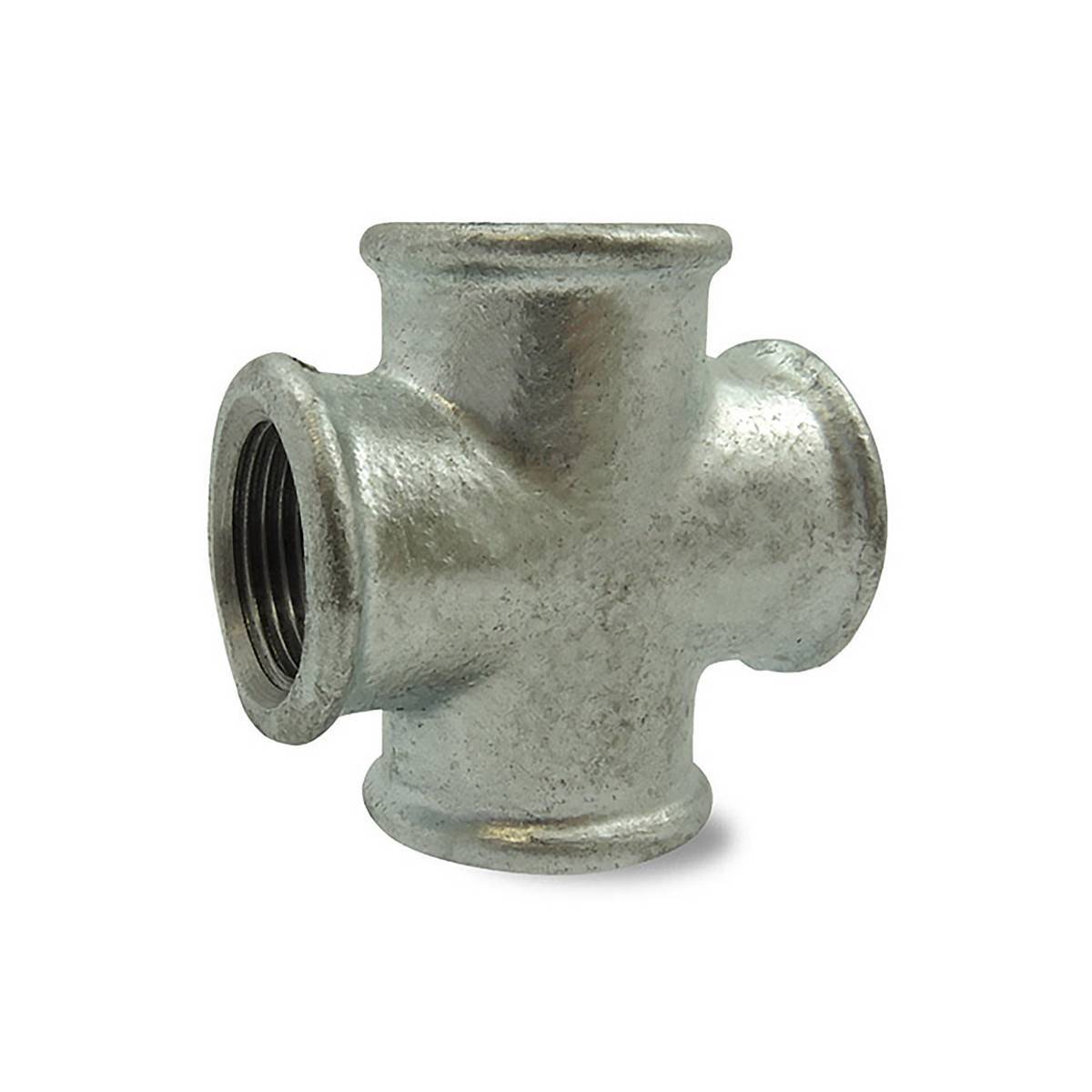 Croix Galvanisée Femelle x4 en fonte malléable - 1'' - Image 1