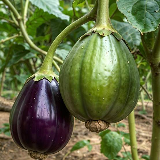 Aubergine Rotonda Bianca Sfumata Di Rosa Bio - Ferme de Sainte Marthe le sachet de 50 graines environ