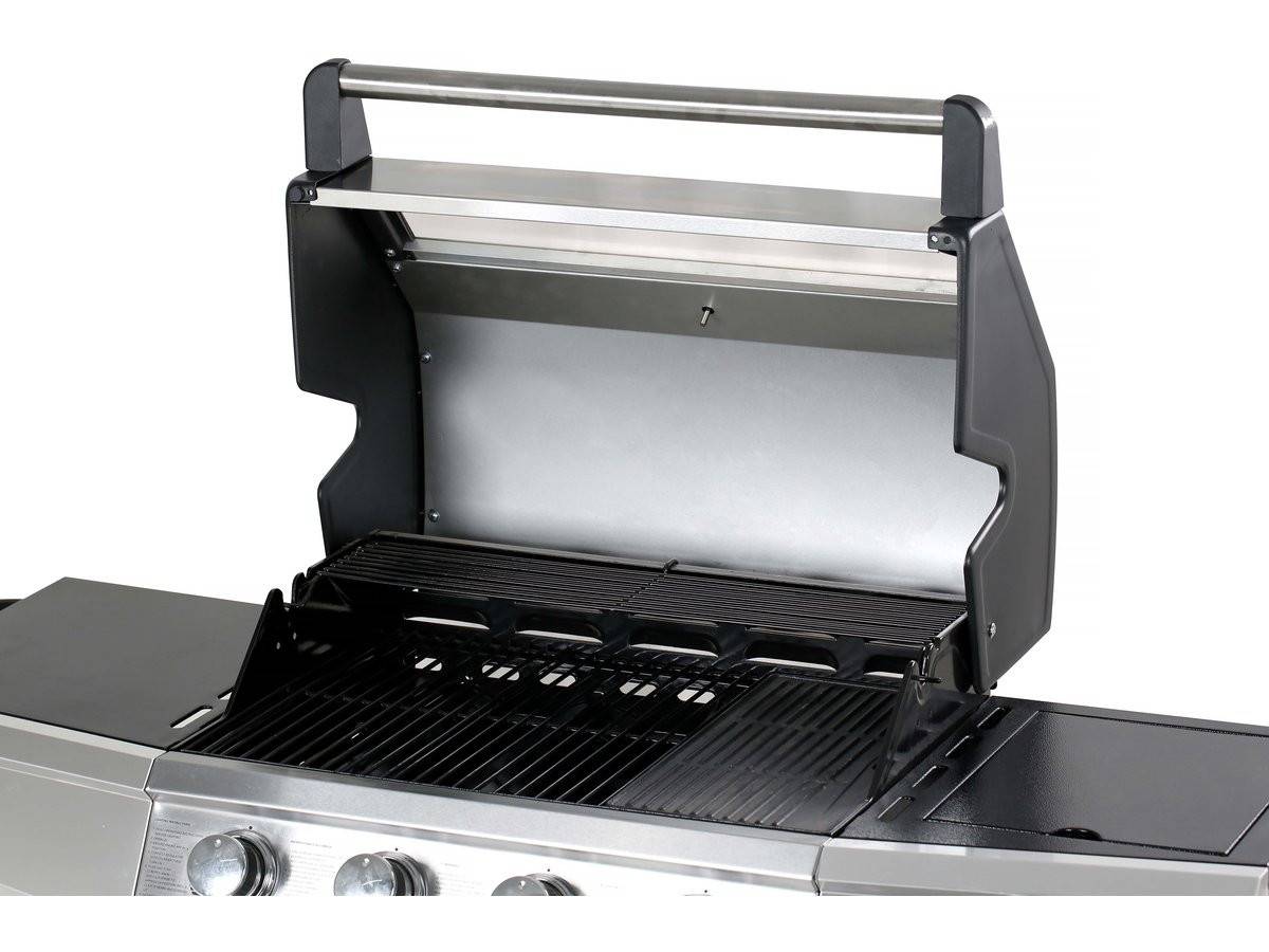 Barbecue Gaz Avec Couvercle En Verre "bingo 5" - 4 Brûleurs + 1 Latéral + Housse Protection - 15.2 Kw - Noir -habitat Et Jardin - Imagen 4