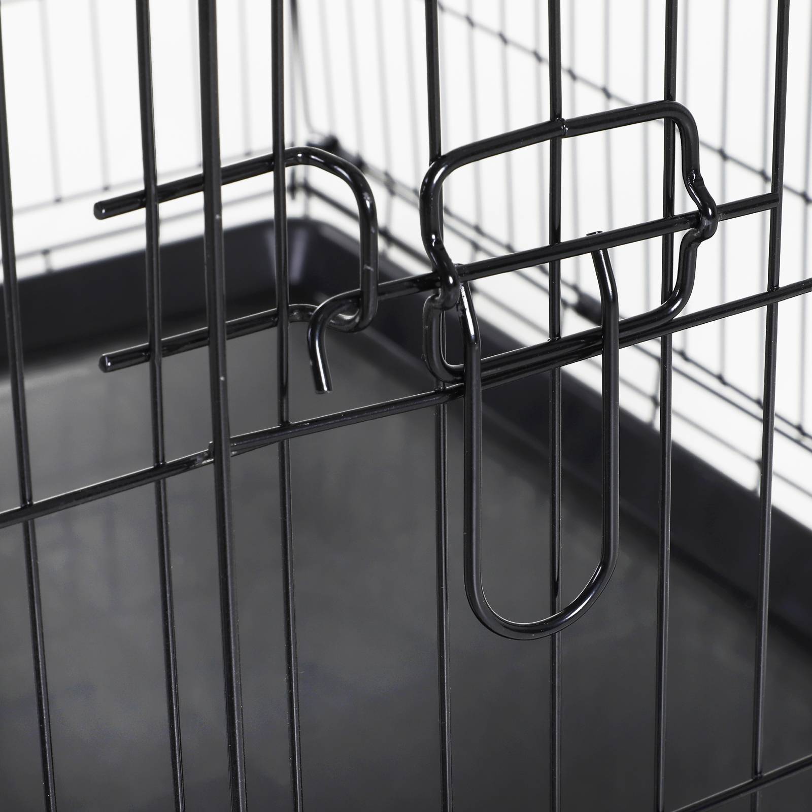 Pawhut - Cage caisse de transport pliante pour chien en métal noir 91 x 61 x 67 cm - Image 5