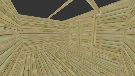 ABRI DE JARDIN bois autoclave 27mm - 5,44x2,64m / 14m2 - Bac acier - Plancher bois - Image 5