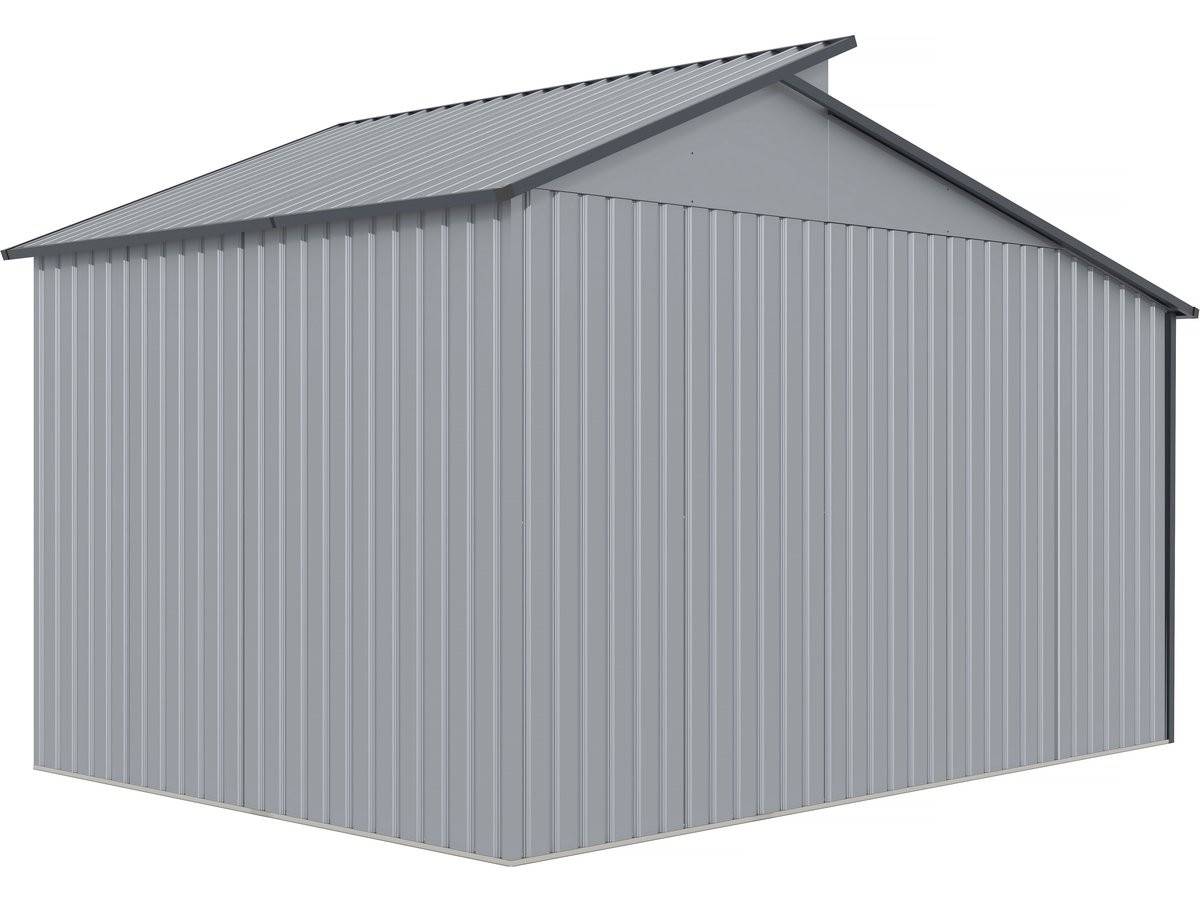 Abri De Jardin Métal Avec Pergola "madras" - 9.12 M² - 257 X 355 X 237 Cm - Gris -habitat Et Jardin - Image 6