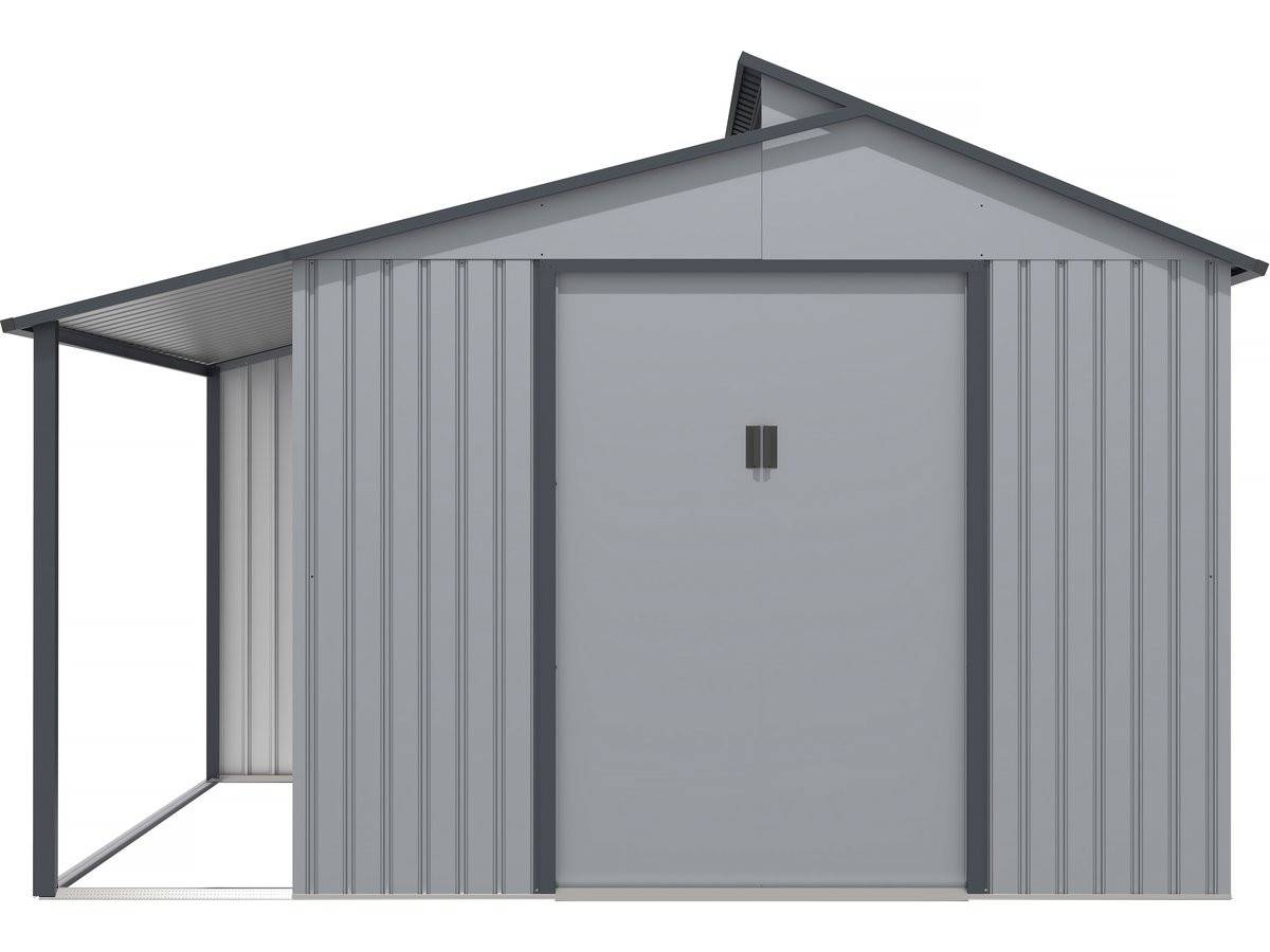 Abri De Jardin Métal Avec Pergola "madras" - 9.12 M² - 257 X 355 X 237 Cm - Gris -habitat Et Jardin - Image 4
