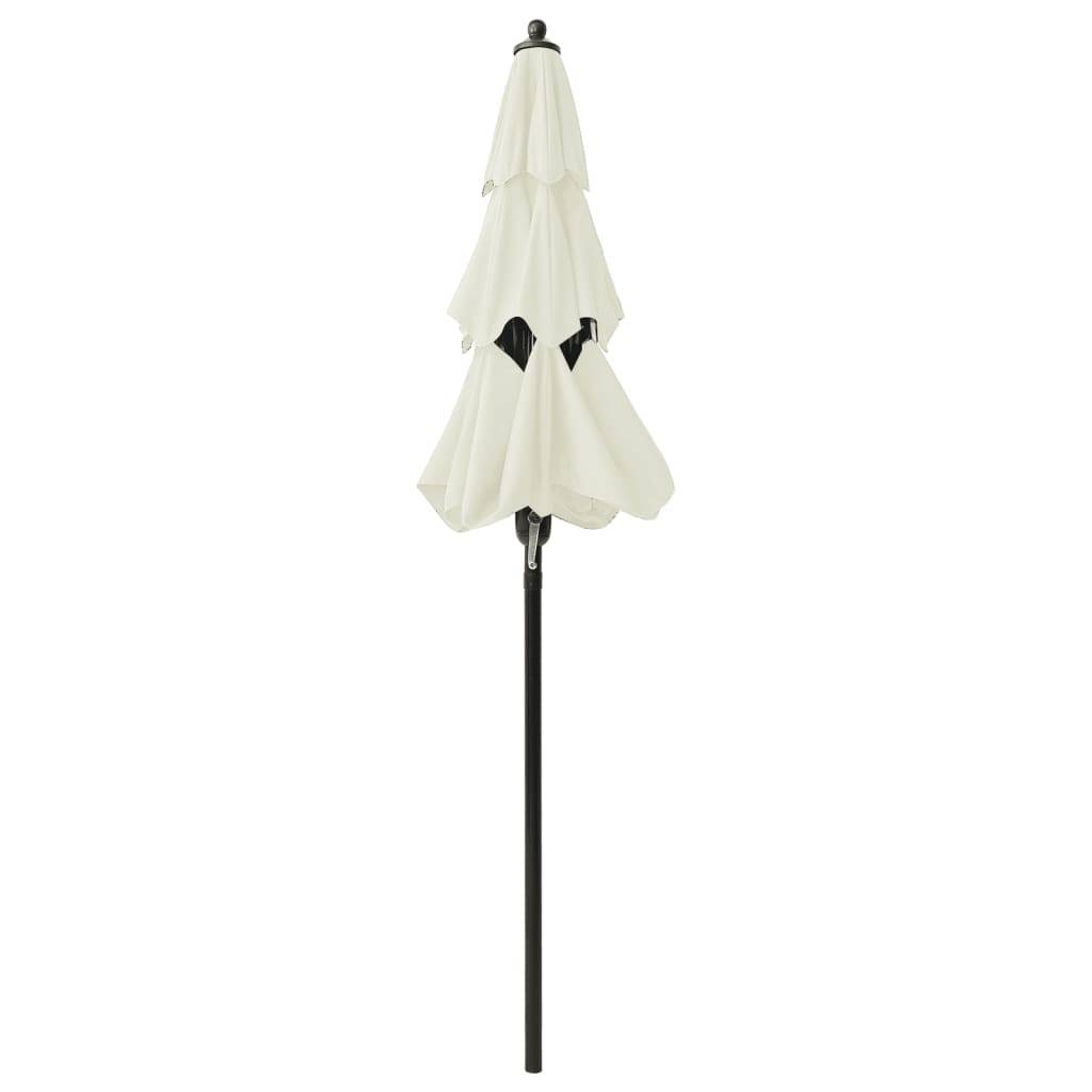 Helloshop26 - Parasol à 3 niveaux avec mât en aluminium 2 m sable - Imagen 4