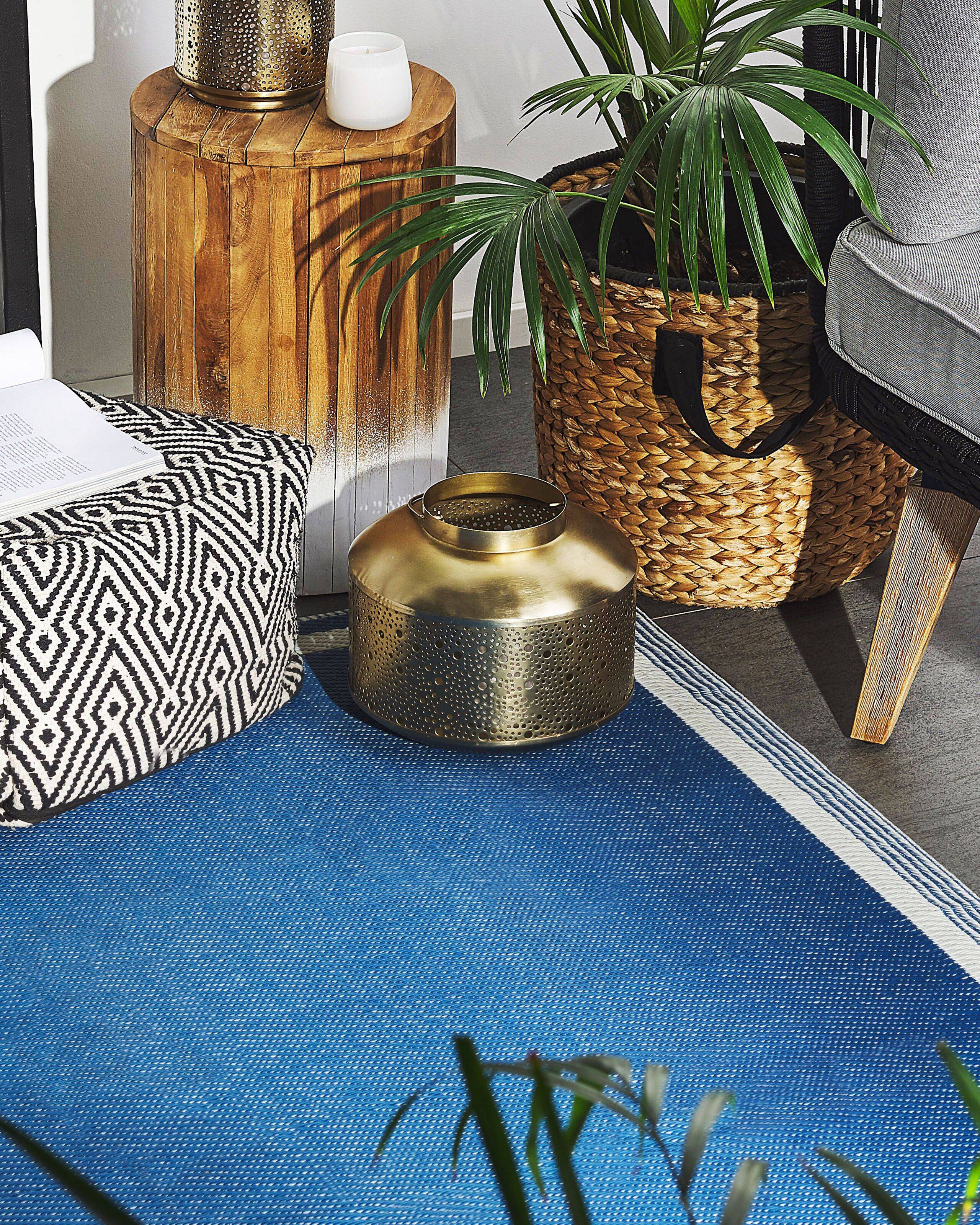 Beliani - Tapis d'extérieur Polypropylène Bleu marine ETAWAH - Beliani - Imagen 1