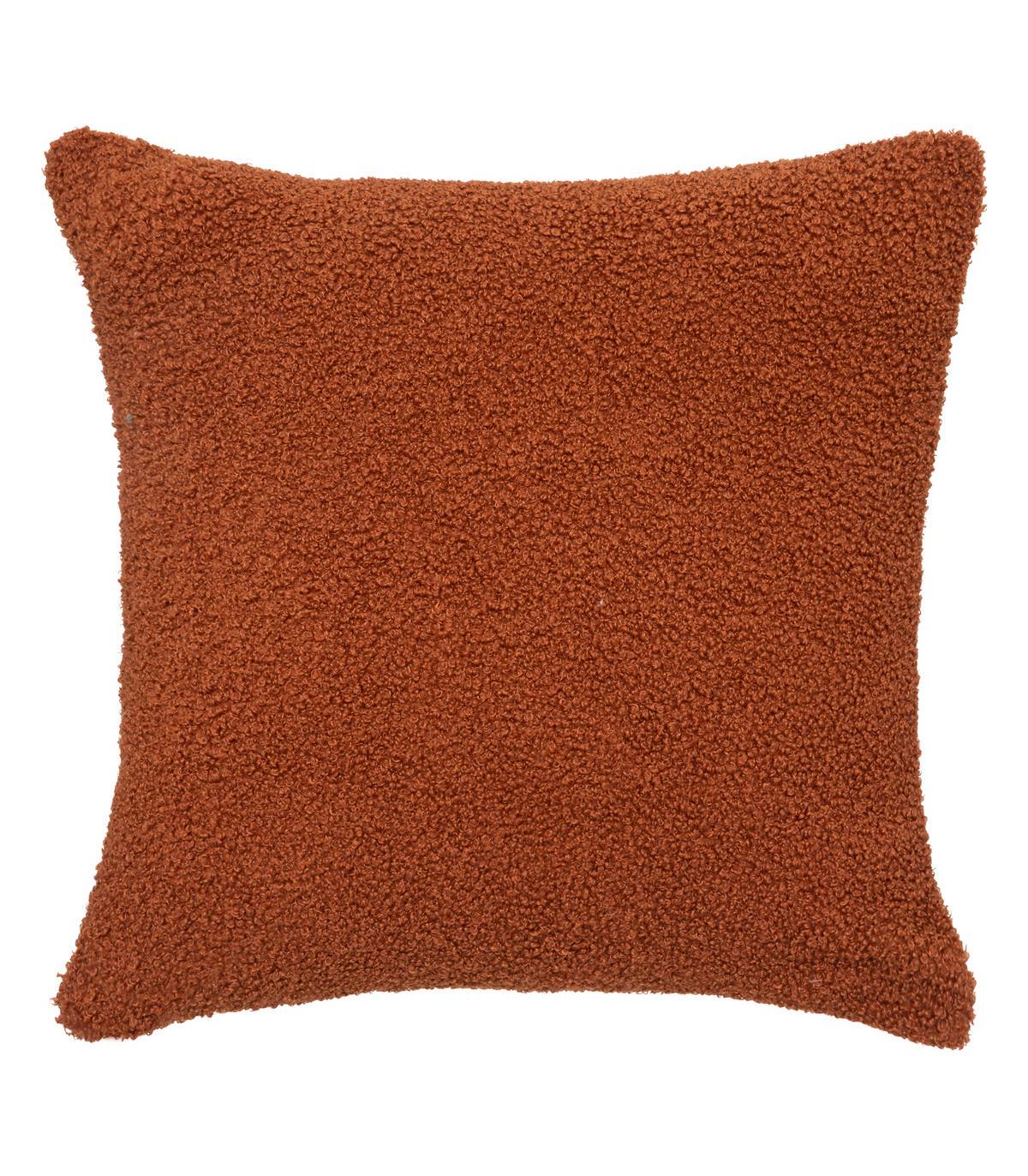 Coussin décoratif en Fourrure bouclette Cannelle & Ivoire 40 x 40 cm - Imagen 1