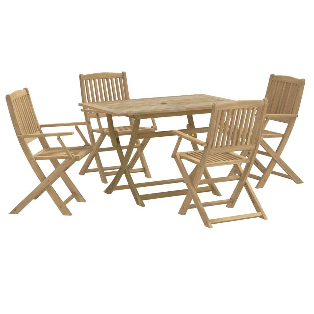 Maison Chic - Ensemble de 5 pcs table de jardin avec chaises - mobilier de jardin Bois d'acacia solide-JU2606 - Image 1