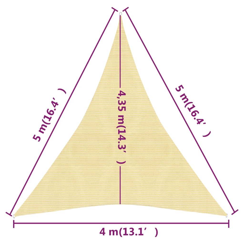 Helloshop26 - Voile d'ombrage 160 g/m² beige 4 x 5 x 5 m PEHD - Imagen 6