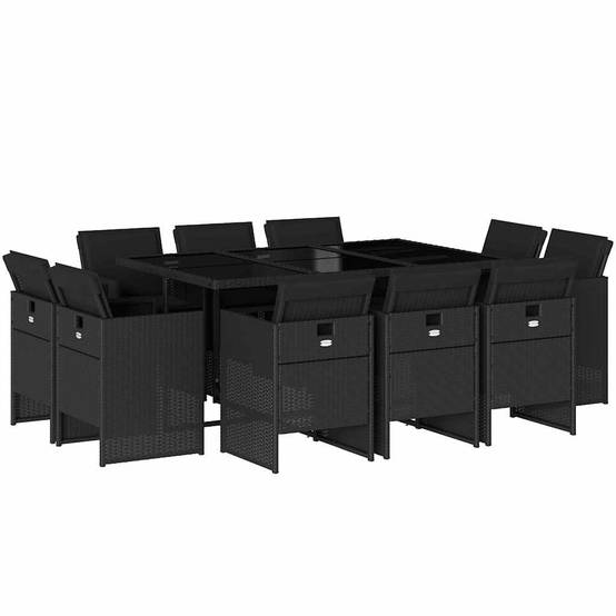 ComfortXL - Salon de Jardin Encastrable 10 Places en Résine Tressée Noire avec Coussins – ComfortXL Outdoor Living - Image 2