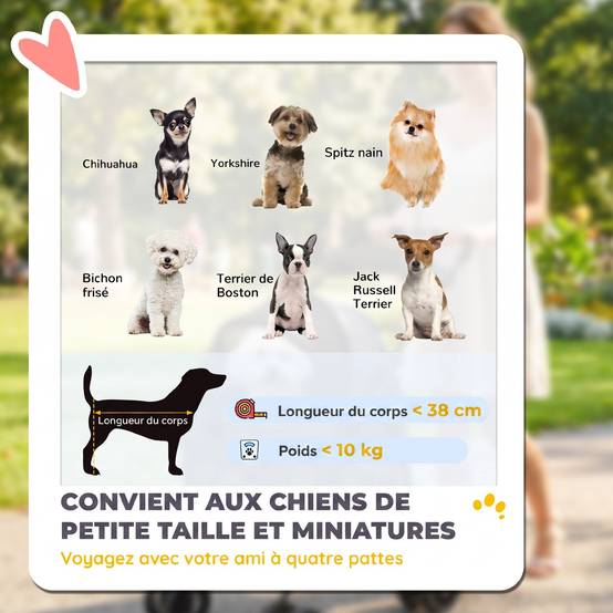 Poussette pour Chien Pliable, 4 Roues EVA, Fenêtres en Maille, Laisses de Sécurité, Coussin Amovible, 73x50x96cm, Gris - Image 6
