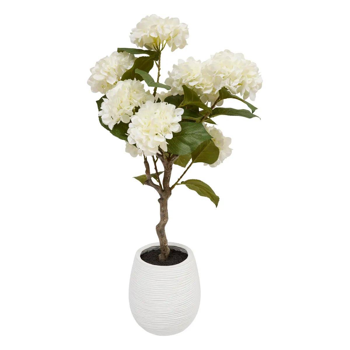 Hortensia Artificielle en Pot "Mika" 100cm Blanc - Image 1