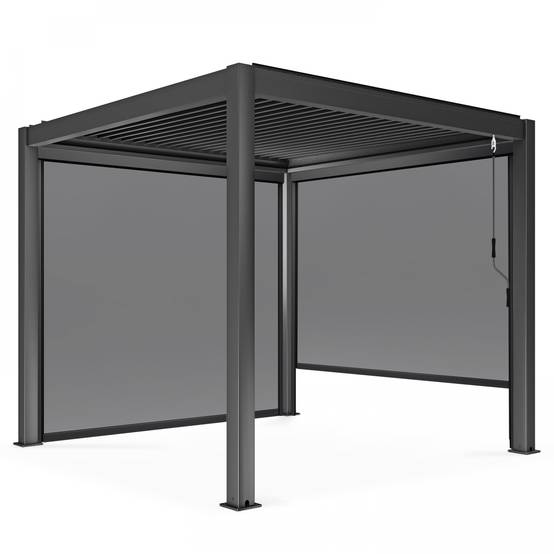 Oviala - Pergola bioclimatique autoportée 3x3m et 2 Stores 2,66 X 2,34 m Athenes - Oviala - Image 2
