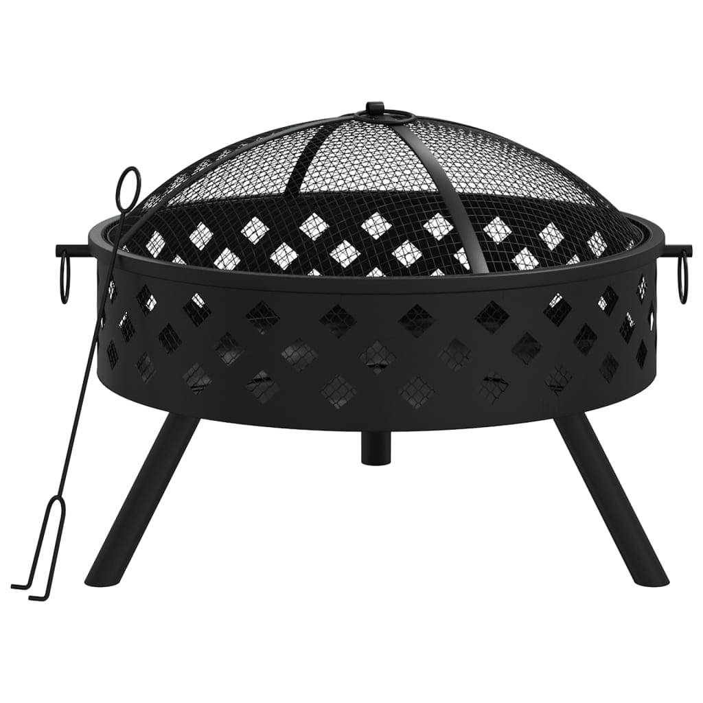 ComfortXL - Brasero Foyer de Jardin 58 cm en Acier Noir sur Pieds avec Tisonnier – ComfortXL Outdoor Living - Image 2