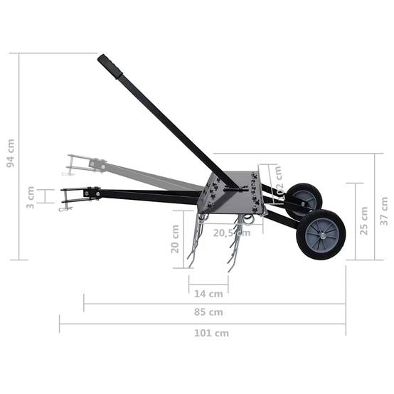 PANGIVO - Scarificateur pour tondeuse autoportée acier noir 102 x 85 x 37 cm - PANGIVO - Image 10