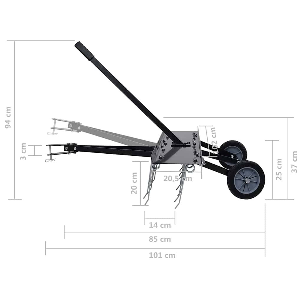 PANGIVO - Scarificateur pour tondeuse autoportée acier noir 102 x 85 x 37 cm - PANGIVO - Image 10